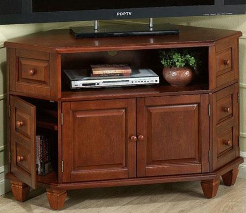 Chesterfield Corner Wide - screen Tv Cabinet, 30 Hx47.5 W, CHESTNUT