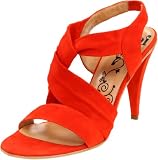 Tibi Women's Brazilia Twist High Heel Sandal,Orange Suede,7.5 M US