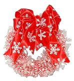 Sugar Free Peppermint Twist Candy Wreath With Snowflake Bow