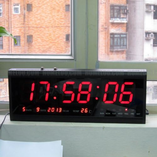 48cm Large Big LED Time Calendar Alarm Digital Desk Wall Clock Modern
