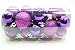 20 Holiday Time Mini Shatterproof Satin Shiny and Glitter Finish Bulb Christmas Ornaments (Purple)