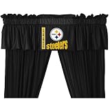 Pittsburgh Steelers Locker Room Ruffled Valance with Drape by Sports Coverage