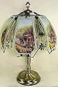 6-Panel Antique Brass Touch Lamp