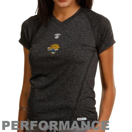 Reebok NFL Equipment Jacksonville Jaguars Ladies Heather Black Equipped Speedwick Performance T-shirt (Small)