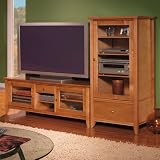Light Cherry Widescreen TV Stand with Audio Tower Set Napa Collection by Bush Office Furniture - OFG