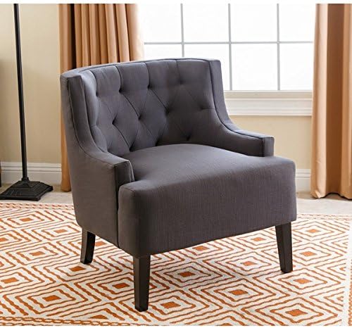 ABBYSON LIVING Casey Charcoal Tufted Fabric Armchair
