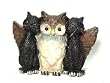 Halloween Brown Owl with Black Cats Figure