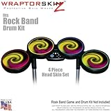 Alecias Swirl 01 Yellow Skin by WraptorSkinz fits Rock Band Drum Set for Nintendo Wii, XBOX 360, PS2