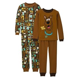 Boys' 4-piece Scooby Doo Pajama Set - Brown