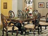 Double Pedestal Dining Table Dark Cherry Finish