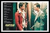 Fight Club Movie Brad Pitt Edward Norton Art Black Wood-Mounted Poster Print - 11