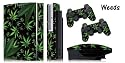 Protective skins for Playstation 3 System Console, PS3 Controller skin included - WEEDS