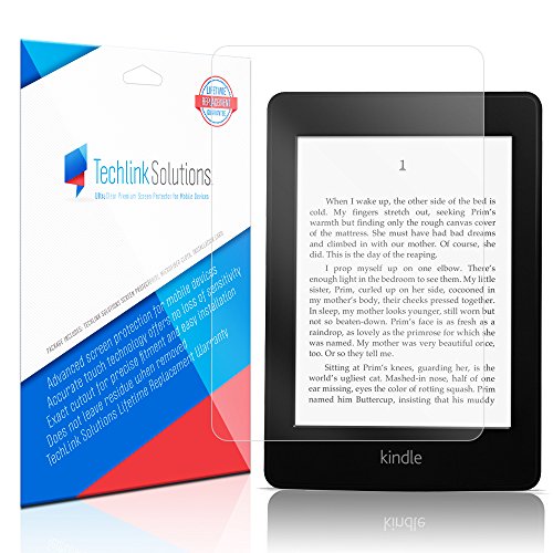 Amazon Kindle Paperwhite Screen Protector (3-Pack)(3G,2012,2013)(Wi-Fi), TechLink Solutions UltraClear - Premium HD Crystal Clear Shield /Anti-Bubble & Anti-Fingerprint PET Film with Lifetime Warranty