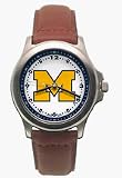 Michigan Wolverines NCAA Women's Rookie Watch with Brown Leather Band