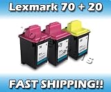 TonerPals Remanufactured Ink Cartridge for Lexmark 70 And Lexmark 20 (2 Black 1Color)