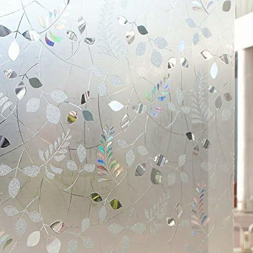 Cyber Roll Window Film 3D Refractive No Glue Frosted Privacy Static Self-Adhesive Cling Stained Glass Decoration Membrane 35.5-by-78.7-Inch
