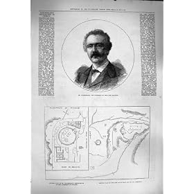 1877 �� Schliemann Explorer Map Mycenae �搶�̃A�N���|���X