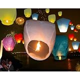 Multi Colors 50 PCS Festival Fire Sky Chinese Wishing Floating Lanterns For Birthday Party Wedding Outdoor