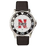 Nebraska Cornhuskers Suntime Competitor Poly/Leather Band Watch - NCAA College Athletics