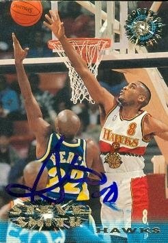 Steve Smith Autographed/Hand Signed Basketball Card (Atlanta Hawks) 1996 Topps Stadium Club #265