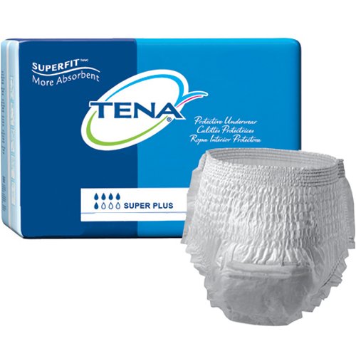 Tena Protective Underwear, Super-Plus Absorbency Size Large Case/72 (4 bags of 18)