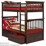 Twin Size Bunk Bed Antique Walnut Finish