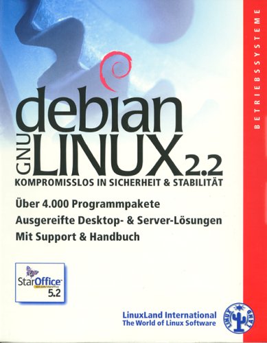 Debian GNU / Linux 2.2, 9 CD-ROMs Kompromisslos in Sicherheit & Stabilität. Über 4.000 Programmpakete. ausgereifte Desktop- & Server-Lösungen. Inkl. StarOffice 5.2