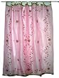 Christmas Gift-2 Organza Carnation Pink Base with Red Bell Embroidered Sari Curtains Drapes Panel 92" Tabs