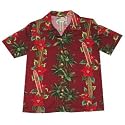 Surfboards Christmas Women's Hawaiian Aloha Shirt in Christmas Red
