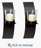 Modern Art Candle Holder Wall Sconce Plaque Set Of Two [Kitchen]