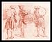Antoine Watteau (Three representation of a drummer) Framed Art Poster Print - 11 X 17