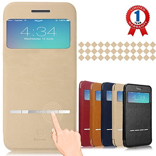 iPhone 6S Plus Case, Aerb [Classic Series] Smart Touch Metal Answer Calls Front Flip Cover for Apple iPhone 6S Plus 5.5