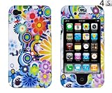 Colorful Flower Crystal Case (Front & Back) for Apple iPhone 4, 4S (AT&T, Verizon, Sprint)