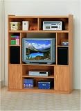 Review AtHomeMart  / Natural Finish Wood Entertainment Center TV Stand