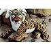 Plüti 1485-100-451 - Tiger, liegend, honig/schwarz - 100 cm