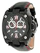 Adee Kaye Men's Black IP Chronograph Watch with Black Textured Dial #AK7982-M1