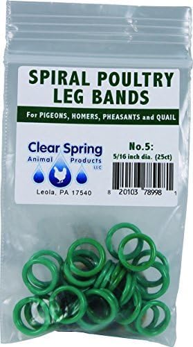 Clearspring Animal Prod-Sprial Poutlry Leg Bands- Green 5/16in 25 Pack by Clearspring Animal Prod