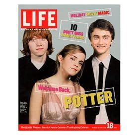 Co-stars of Harry Potter films Rupert Grint, Emma Watson and Daniel Radcliffe, November 18, 2005 Photographic Poster Print by Kayt Jones, 8x10