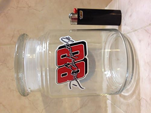 31 fl oz glass stash keif jar, Ernhardt Sr, glass lid, #88, vynle decal, stainless steel screen