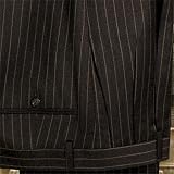 Striped Wool Flannel Pleated Trouser