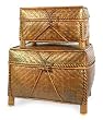 Bamboo chests, 'Lahu Diamonds' (pair)