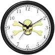 Skull and Crossed Bones or Cross Bones - Pirate Theme - JP Wall Clock by WatchBuddy Timepieces (Slate Blue Frame)