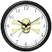 Skull and Crossed Bones or Cross Bones - Pirate Theme - JP Wall Clock by WatchBuddy Timepieces (Slate Blue Frame)
