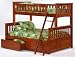 Newport Twin over Full Bunk Bed plus Understorage Unit with Cherry Finish