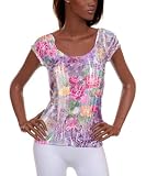 SEXY PURPLE &AMP; PINK FLORAL FASHION SHIRT S M L