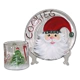 ArtisanStreet's Hand Painted 2-piece Santa Cookie Plate & Mug for Santa Claus. Made to Order, Signed.