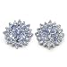 2.35 Carat Genuine Tanzanite Pears & Round Cluster Earrings