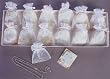 Baptism Remembrances - 12 Rosaries (6 Gold, 6 Silver) Gift Packaged in White with Gift Cards