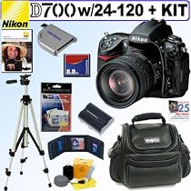 Nikon D700 12.1MP Digital SLR Camera with 24-120mm f/3.5-5.6G ED IF VR Nikkor Zoom Lens + 8GB Deluxe Accessory Kit
