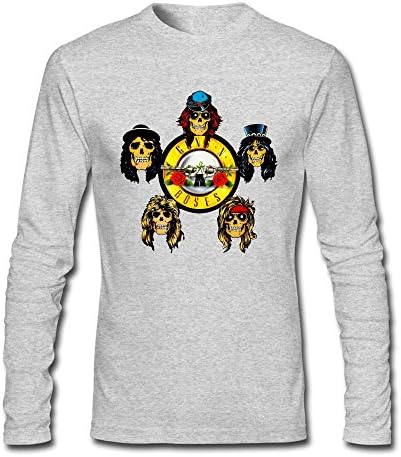 Koala Men's Guns N Roses Classic Bullet Logo Long Sleeve T-shirts HeatherGray Size S